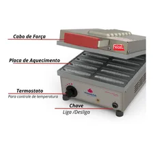 Prensa Crepe SuĂço ElĂ©trica Prk-12e 12 Cavidades 220v Progás Cor Aço Inoxidável Foto mini 3