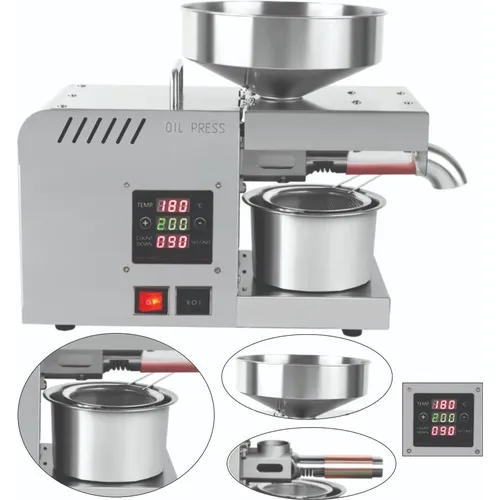 Prensa Hidráulica Máquina Extratora De Óleo Automática Cor Prateado Metálico 220V Foto 1