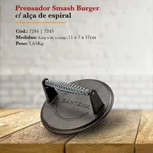 Prensador Bife Smash Burguer Alça Espiral Fundição Sant'ana Foto mini 4