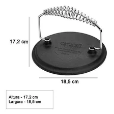 Prensador Redondo 19 Cm 2,5 Kg Alça Espiral Panela Mineira Foto mini  2