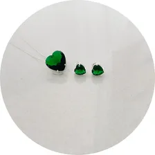 Presente Colar Feminino Prata 925 Esposa Namorada Verde Foto mini 3