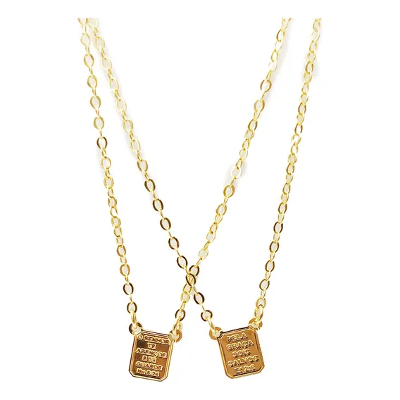 Presente De Natal Escapulário Feminino Banhado A Ouro 18k Cor Dourado Foto 1