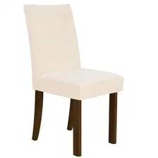 Presente De Natal Kit 8 Capas De Cadeira Jantar De Suede Top Cor Creme Foto  mini 1
