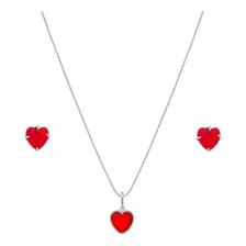 Presente Feminino Lindo Cordão Pingente Brincos Zircônia Cor Vermelho Foto  mini 1