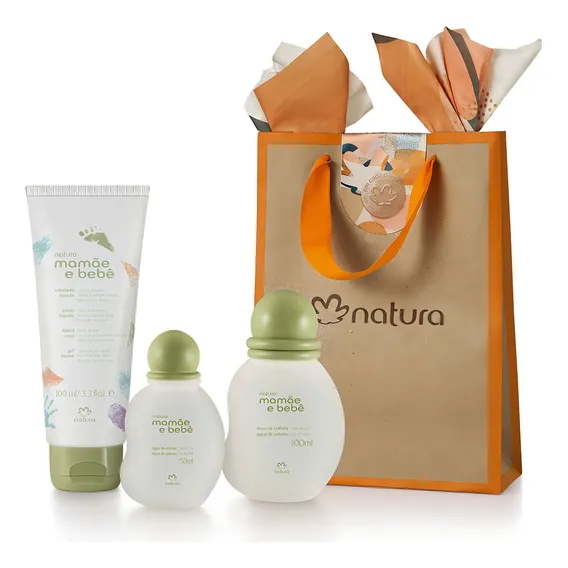 Presente Kit MamĂŁe E BebĂȘ Sabone Liq + Colonia 100ml + Colonia 50ml Natura Foto 1