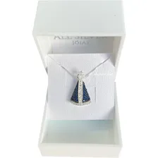 Presente Natal Nossa Senhora Aparecida Prata 925 Colar Cor Prateado Foto  mini 1