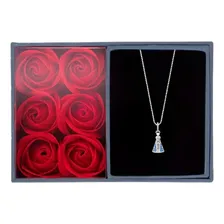 Presente Para M茫es, Vov贸 Colar Nossa Senhora 925 Pura Cor Colar Nossa Senhora Caixa Com Flores Foto mini 1