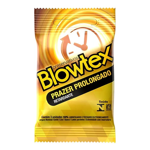 Preservativo Blowtex Lubrificado Retardante Prazer Prolongad Foto 1