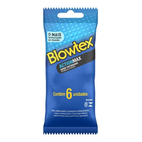 Preservativo Lubrificado Action Blowtex Pacote 6 Unidades Foto 1
