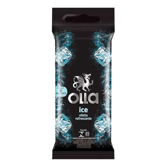 Preservativo Lubrificado Ice Olla Pacote 6 Unidades Foto 1