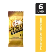 Preservativo Lubrificado Prazer Prolongado Blowtex Pacote 6 Unidades Foto mini 1