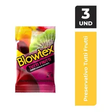 Preservativo Lubrificado Tutti Frutti Blowtex Pacote 3 Unidades Foto mini 1