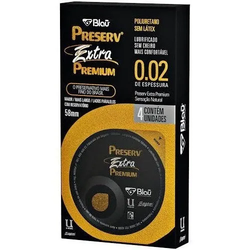 Preservativo Preserv Extra Premium C/ 4 Camisinhas Foto 1