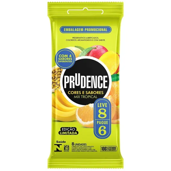 Preservativo Prudence Cores E Sabores Mix Tropical L8 P6 Foto 1
