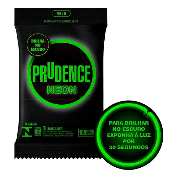 Preservativo Prudence Neon Camisinha Que Brilha No Escuro Foto 1