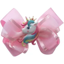 Presilha Bico De Pato Infantil Menina Unic贸rnio Cabelo 17.03 Cor Rosa Foto mini 1