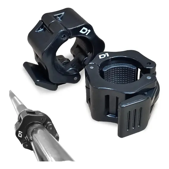 Presilha para barra de academia D1fitness Lock jaw presilha Preto 2 unidades Foto 1