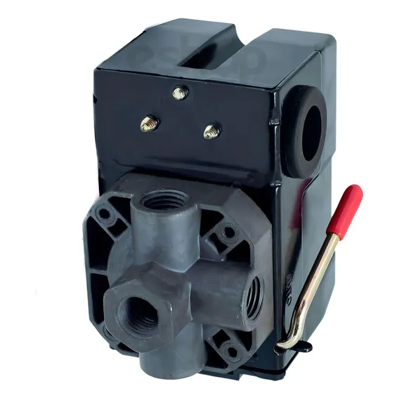 Pressostato Automático Lefoo Baixa Pressão 80/120 Psi 4 Vias Alavanca Foto 1