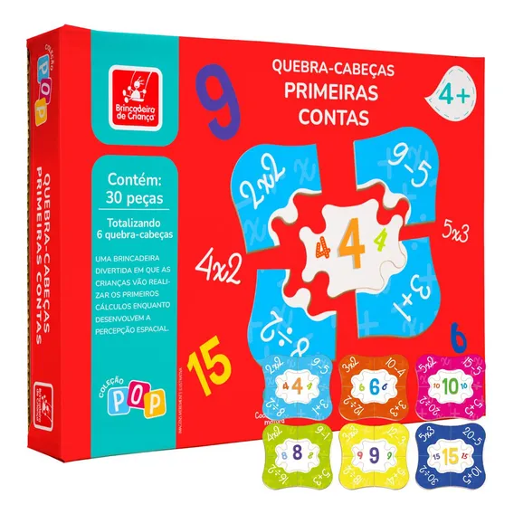 Primeiras Contas Quebra Cabeça Educativo Pedagógico Foto 1