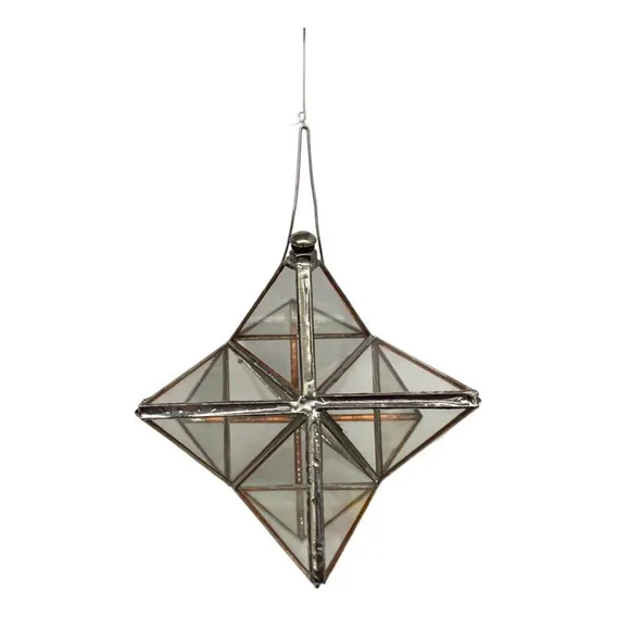 Prisma Dagua Feng Shui Estrela Merkaba 15 Cm Vidro E Metal Foto 1
