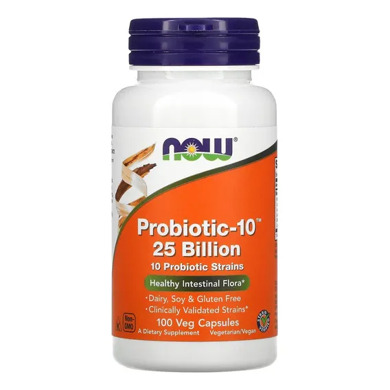 Probiotic-10 25 Billion Now Foods 100capsulas Veg Eua/usa Sabor Sem sabor Foto 1