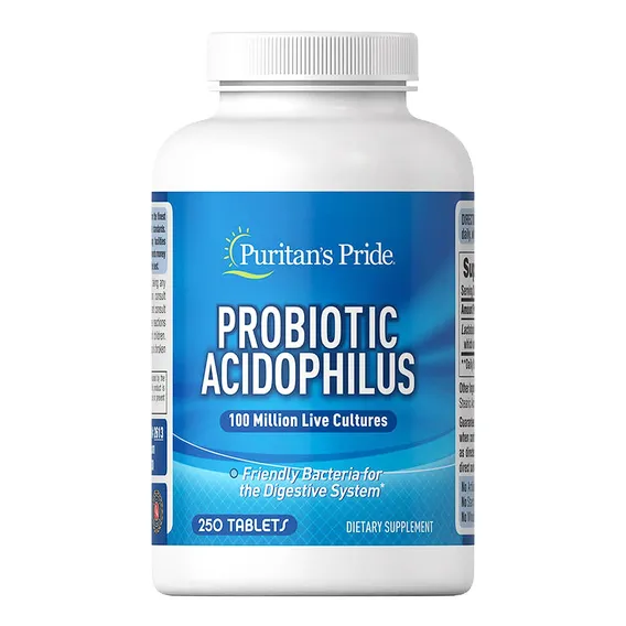 Probi贸tico Acidophilus 250 Tabletes Puritans Pride Importado Foto 1