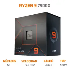 Processador gamer Amd Ryzen 9 7900x Am5 X1WOF com 12 núcleos e frequência de 5,7 Ghz Foto mini  2