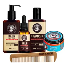 Produtos Para Barba Balm Shampoo Óleo Pomada Pente Madeira Foto  mini 1