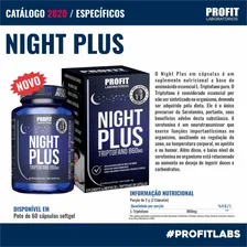 Profit Night Plus - Triptofano 860mg - 60caps - Sem sabor Foto mini 3