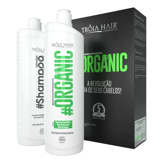 Progressiva Semi Definitiva Organic 2x1l Tr贸ia Hair Foto 1
