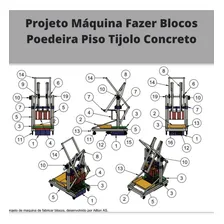Projeto Máquina Fazer Blocos Poedeira Piso Tijolo Concreto Foto mini  3
