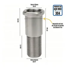 Prolongador Para Torneira De Chopp - Roca G5/8 X 07 Cm Inox Foto mini 4