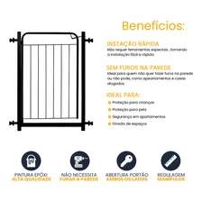Proteção Grade Portão Pet Cachorro 69cm A 74cm Criança Cães Cor Preto Itagold Foto mini 3