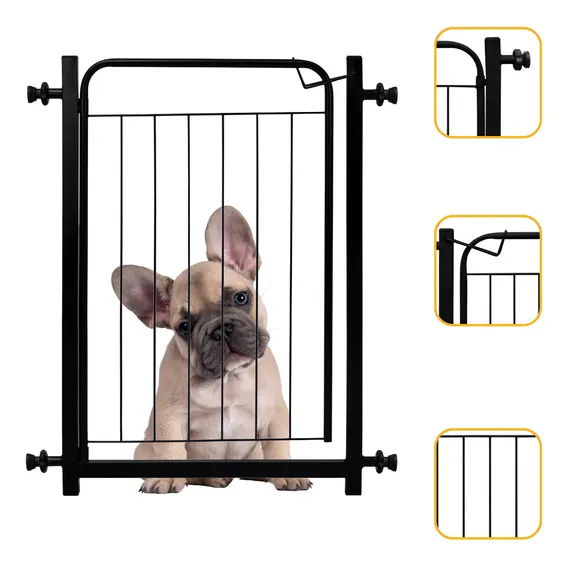 Proteção Grade Portão Pet Cachorro 69cm A 74cm Criança Cães Cor Preto Itagold Foto 1