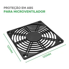 Proteção para microventilador 5+ 075-8082 Cor Preto 120 mm x 120 mm Foto mini 4