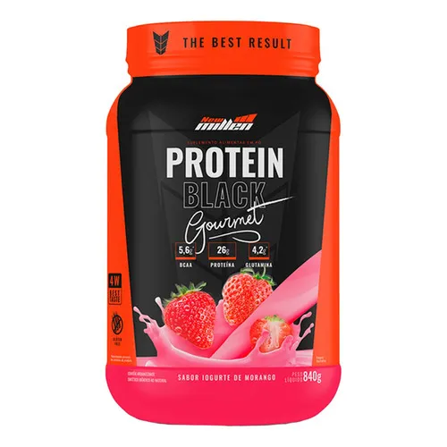 Protein Black - 840g Morango - New Millen Foto 1