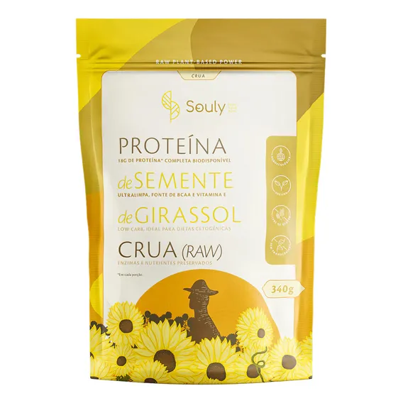Proteína De Semente De Girassol Crua Souly 340g Foto 1