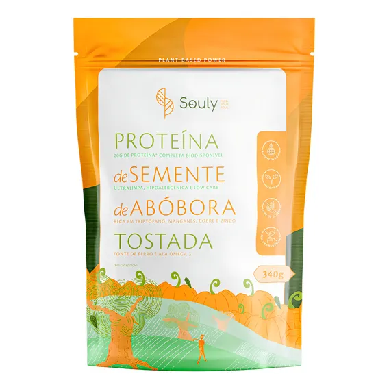 Proteína Vegana De Semente De Abóbora Tostada 340g Souly Foto 1