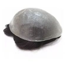 Protese Capilar Humano 17x20 Topo Silicone Peruca Masculina Tonalidade Castanho escuro Foto mini 2
