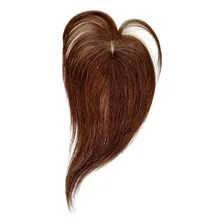 Pr贸tese Capilar Topo Franja Cabelo Humano Liso 25cm Foto mini 3