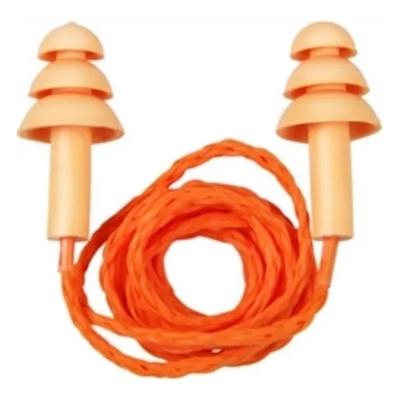 Protetor Auricular De Silicone Com Cordão Poliester Plastcor Foto 1