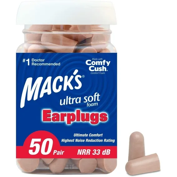 Protetor Auricular Earplugs Macks Ultra 50 Pares 33db Eua Cor Marrom Foto 1