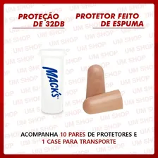 Protetor Auricular Espuma Macks Ultrasoft Foam 10 Par + Case Cor Bege Foto mini  3