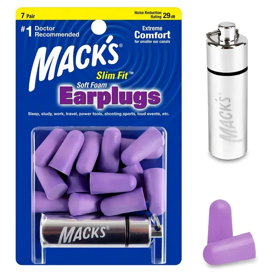 Protetor Auricular Mack's Slimfit 29db 7 Pares + Case Cor Violeta Foto 1