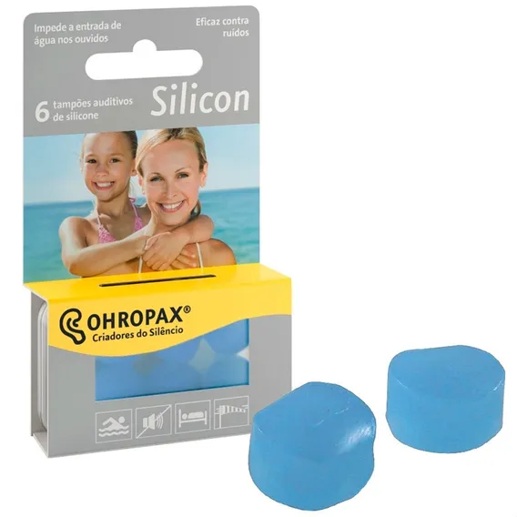 Protetor Auricular Ohropax Silicone 23db - 3 Pares Cor Azul Foto 1