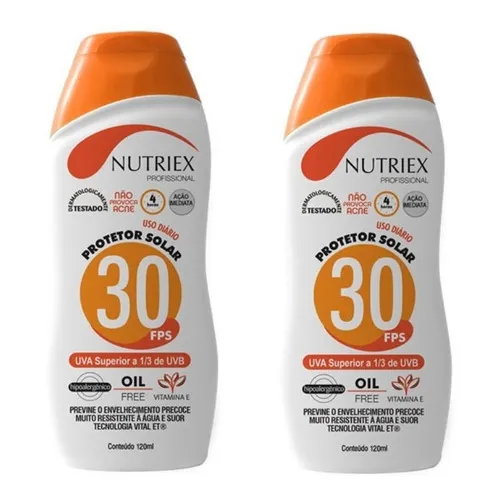 Protetor Bloqueador Solar Fps 30 120 Com 2 Peças Nutriex Foto 1