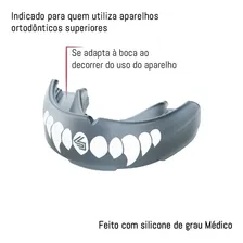 Protetor Bucal Shock Doctor Single Braces Fang. Cor Preto Foto mini 2