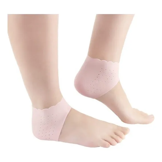Protetor Calcanhar Silicone Gel Macio Conforto Mulher Homem Cor Rosa Foto 1