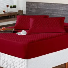 Protetor Capa Colchão Impermeável Casal Padrão 1 Peça Branco Cor Protetor Vermelho Foto mini 4