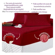 Protetor Capa Colchão Impermeável Casal Padrão 1 Peça Branco Cor Protetor Vermelho Foto mini  3
